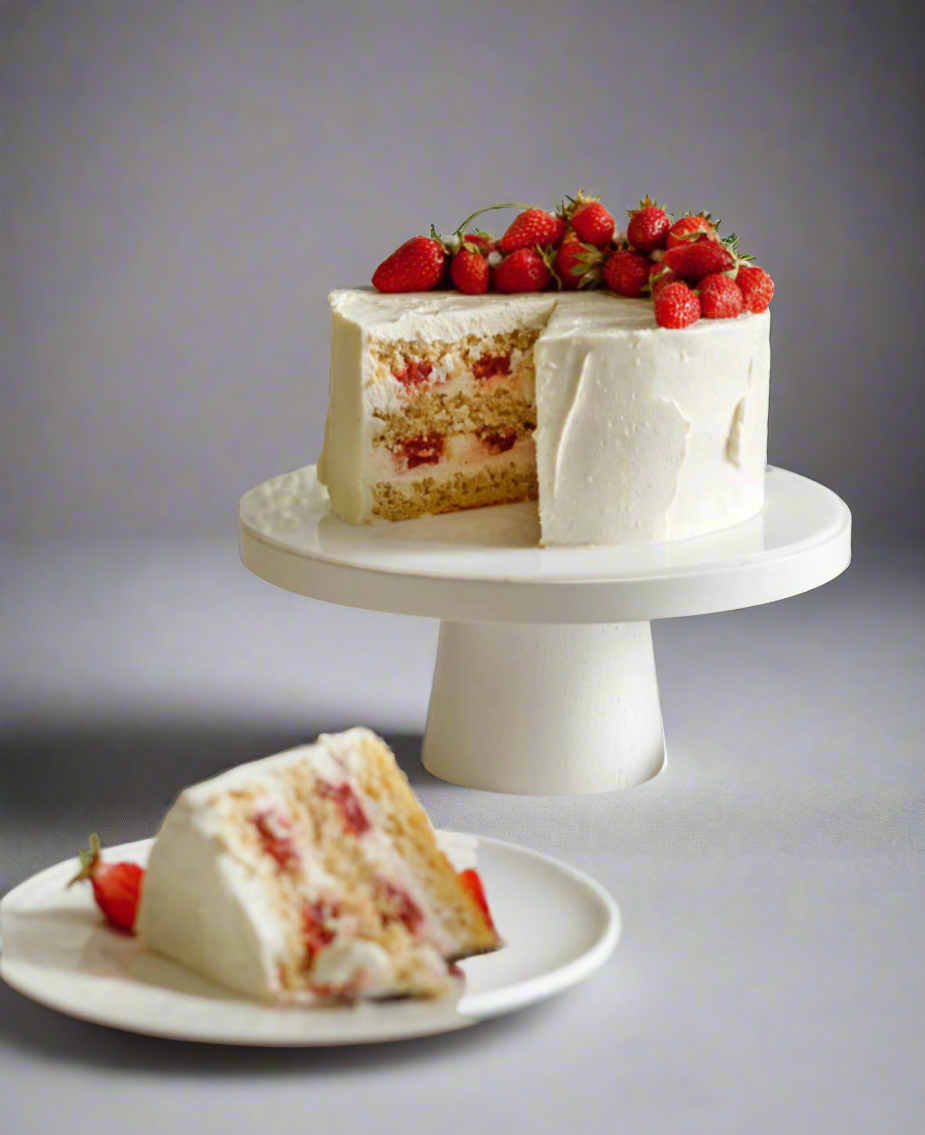 Vegan Vanilla Strawberry Cake