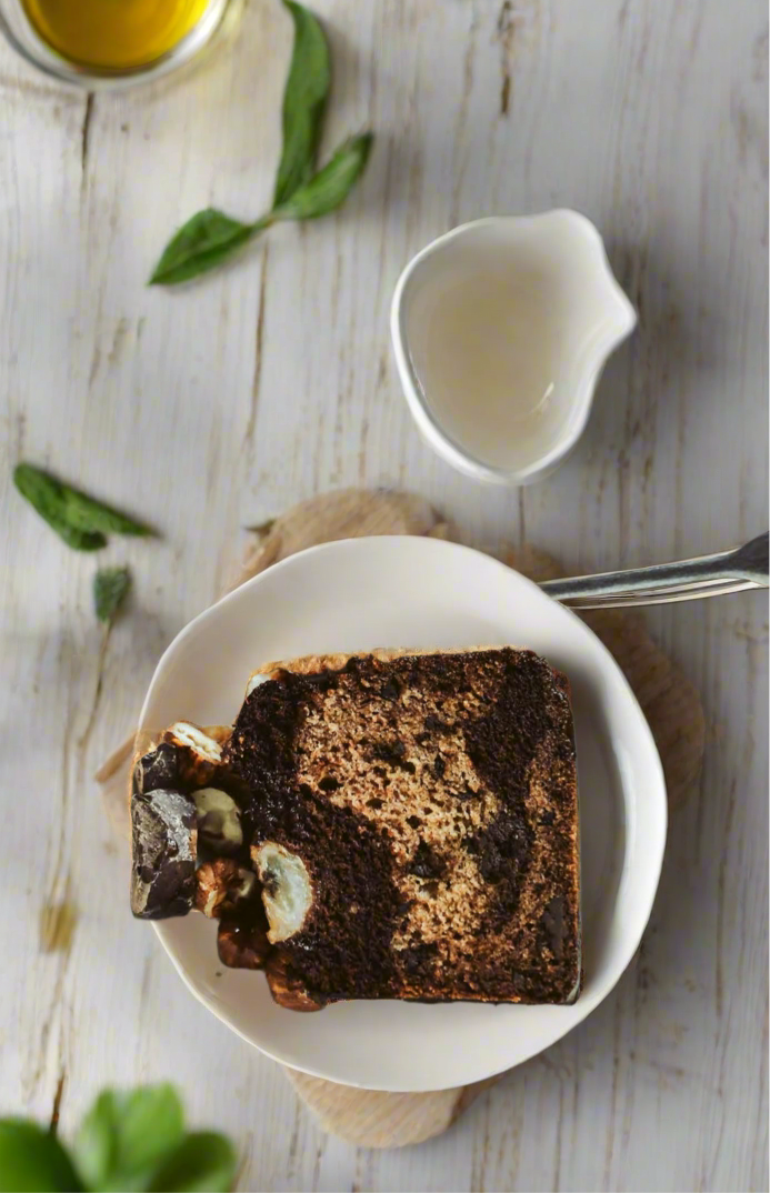 Gluten free chocolate banana bread slice