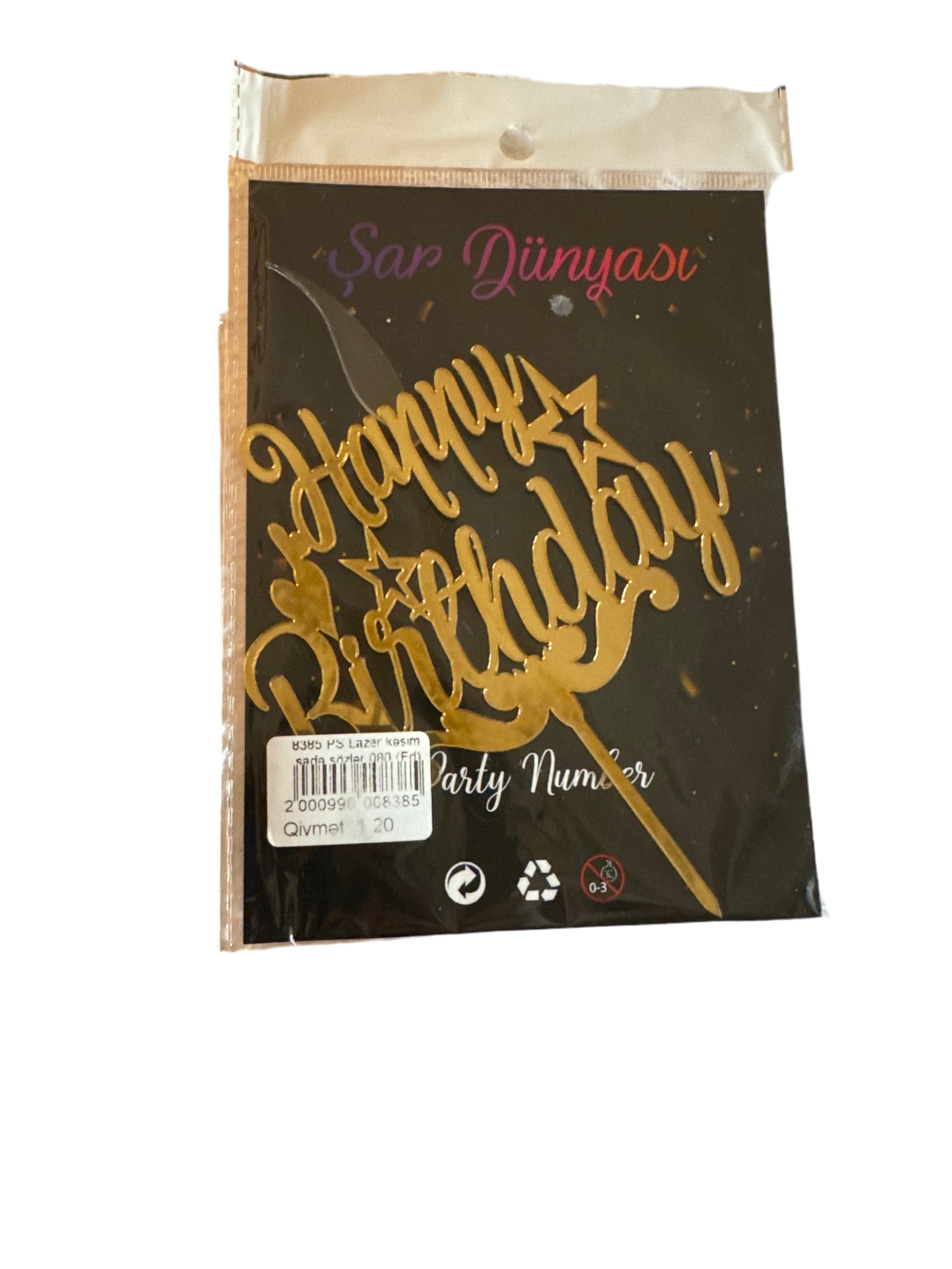 Happy Birthday Acrylic Cake Topper