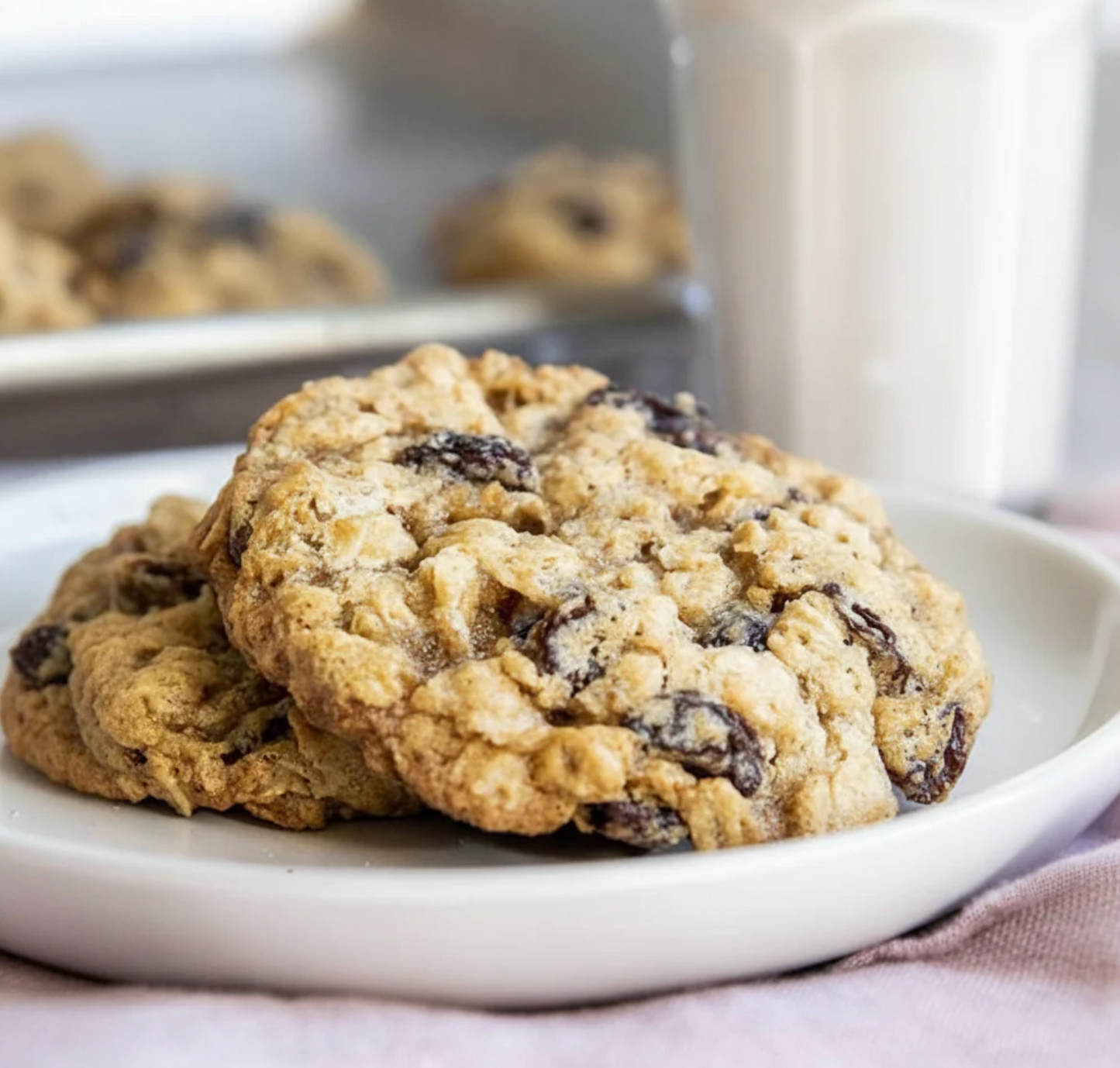 Gluten-free Vegan Protein Cinnamon Roll Oatmeal Raisin Cookies