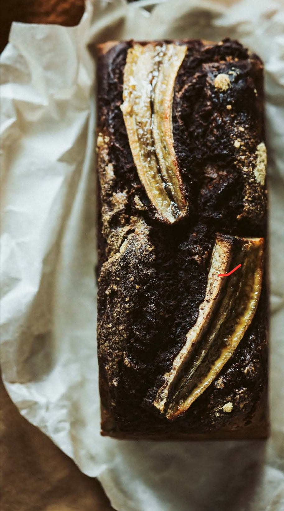 Gluten free chocolate banana vegan bread loaf