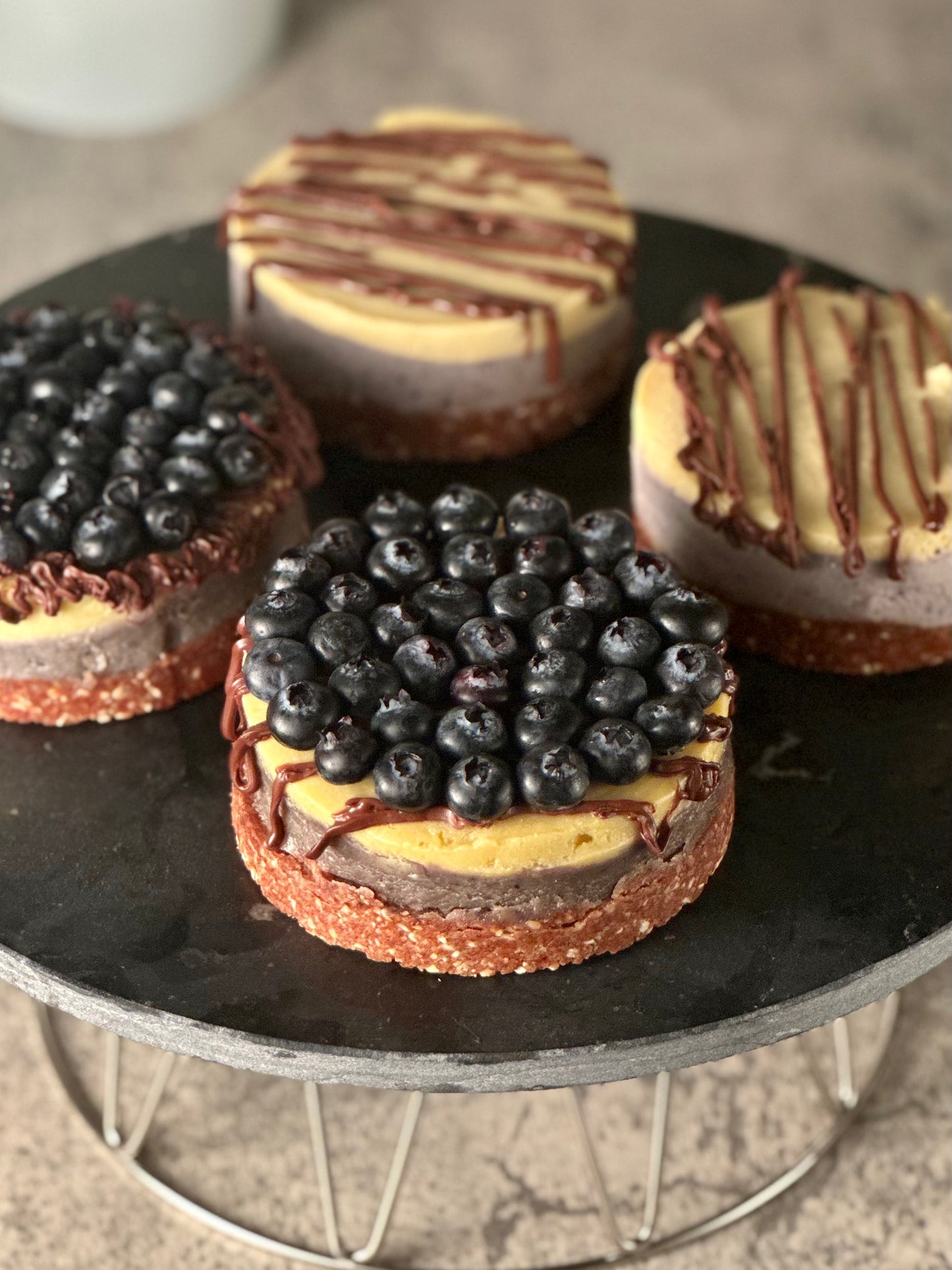 Vegan Lemon blueberry cheesecakes