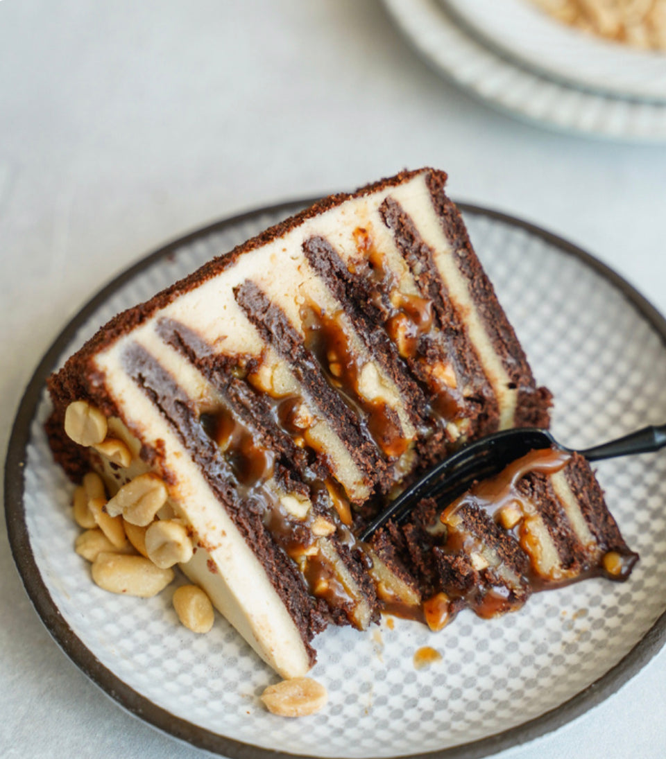 vegan honey snickers cake