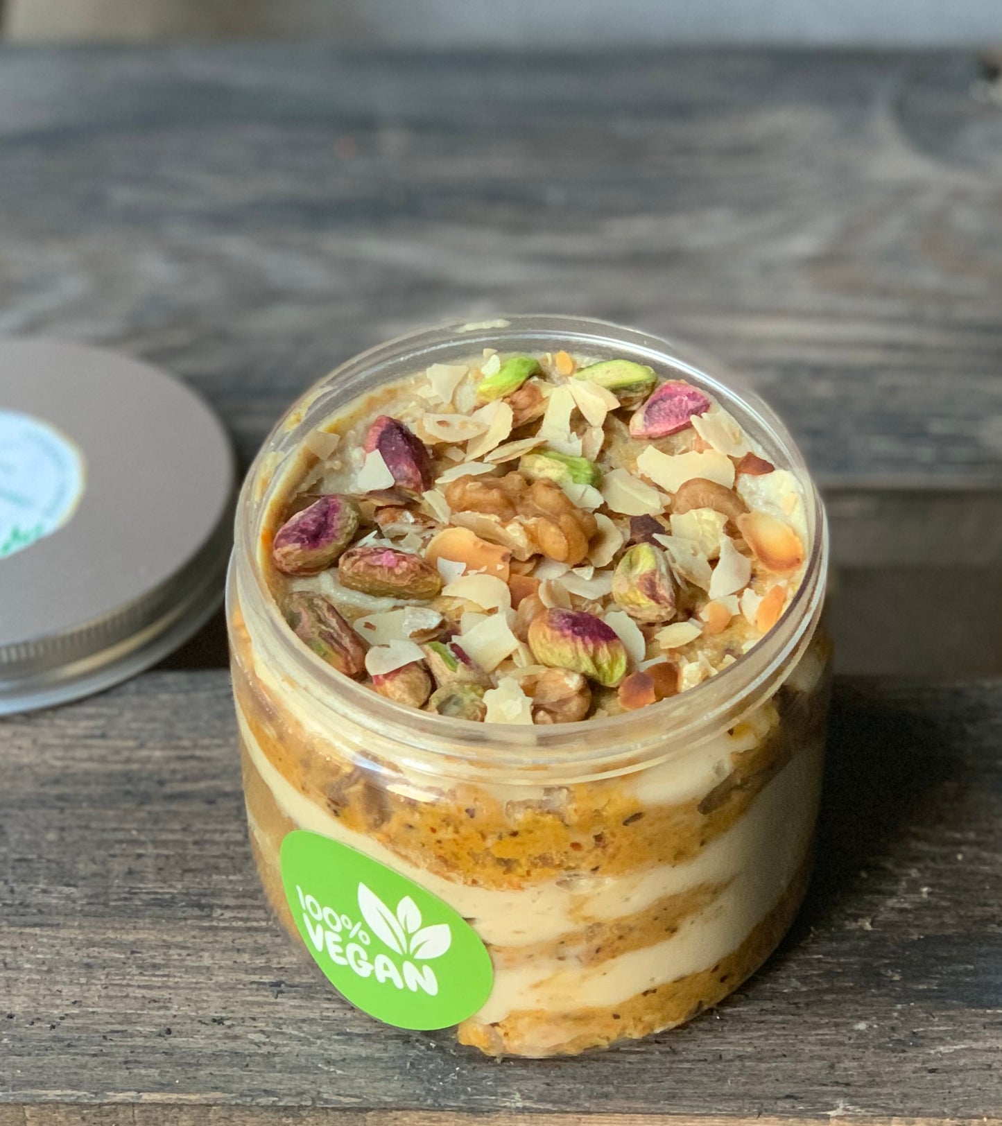 Raw Vegan Carrot Cake in a jar