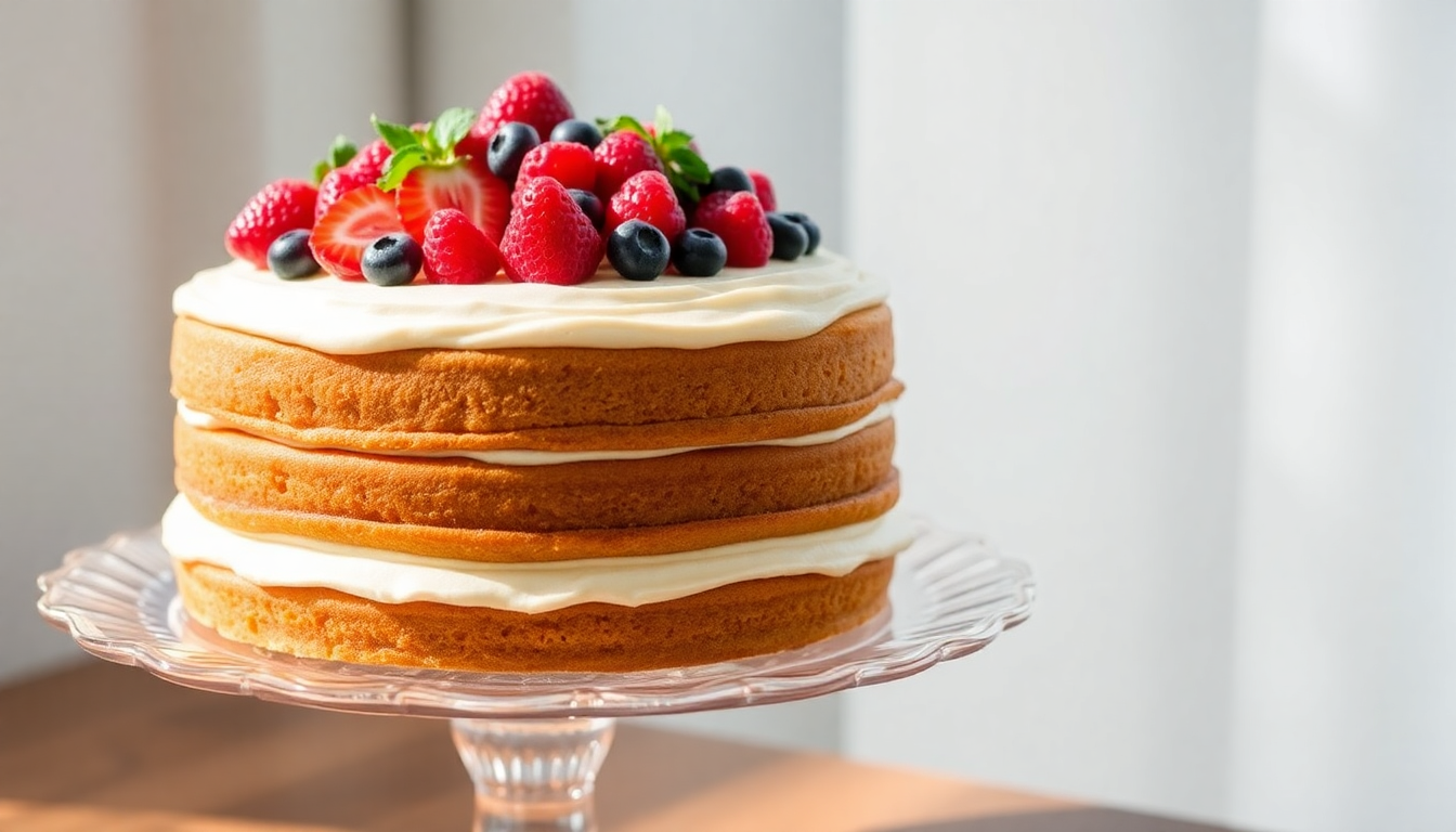 gluten-free victoria sponge cake in rawsome patisserie in dubai