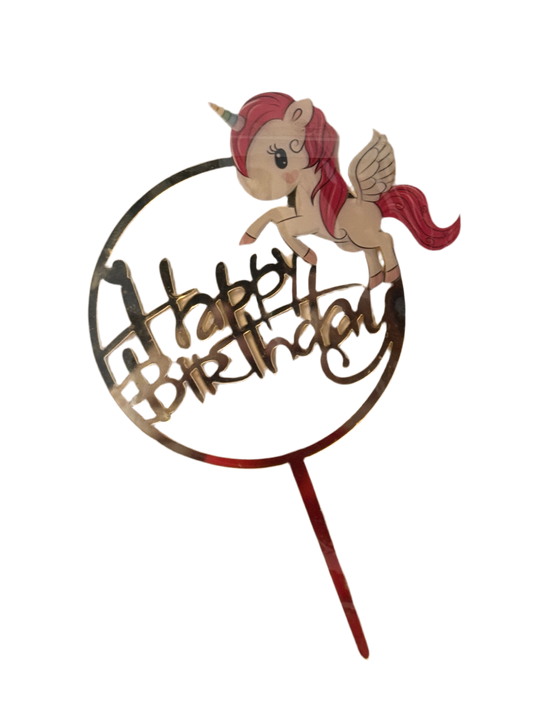 Happy Birthday “My Little Ponny” Cake Topper