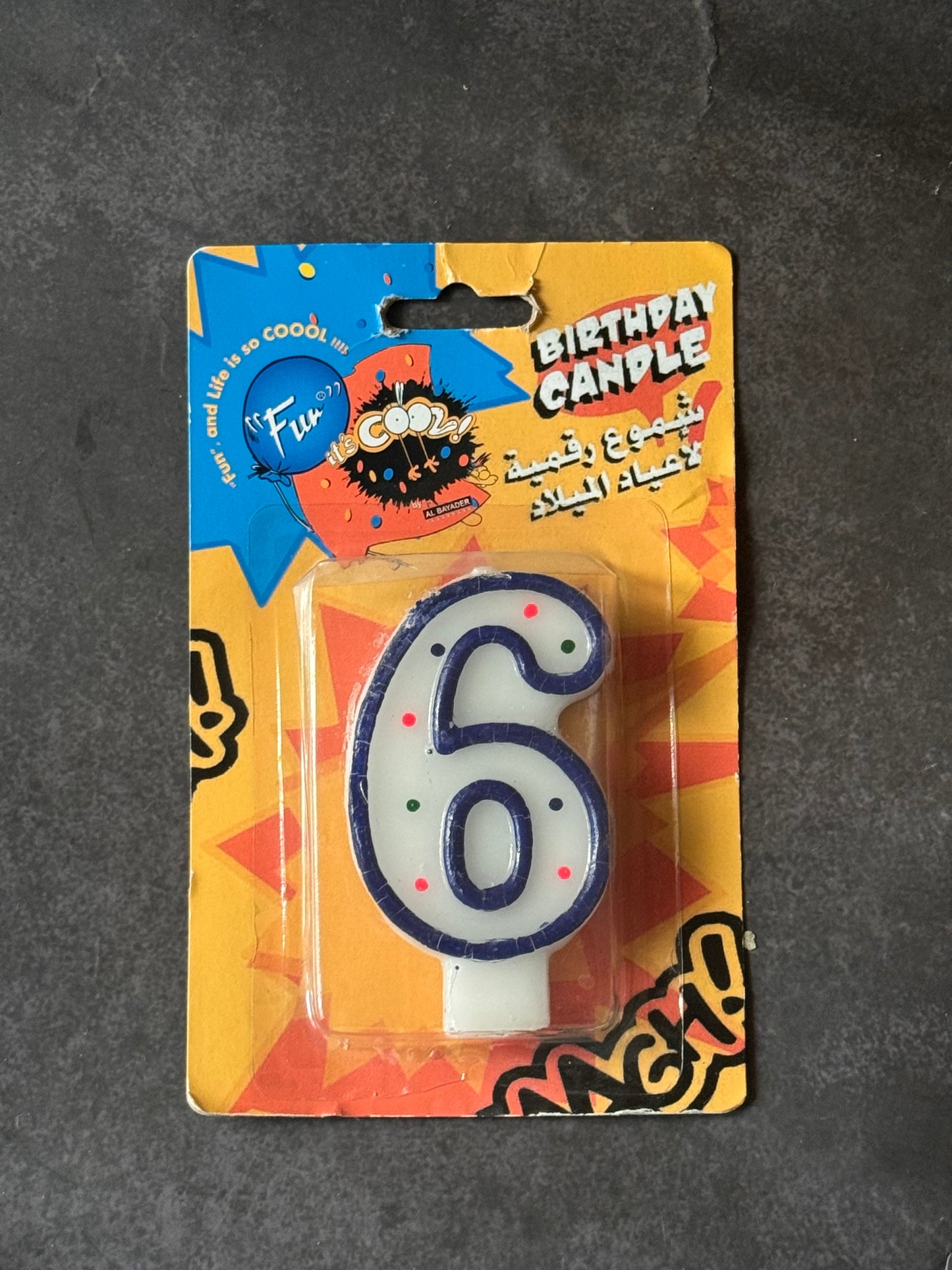 Number 6 birthday cake candle