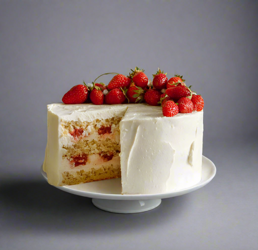 Keto Vanilla Strawberry Cake