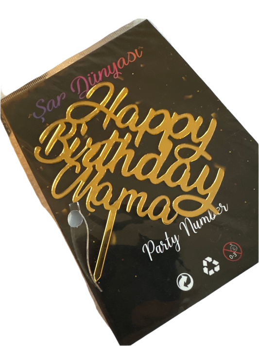 “Happy Birthday Mama” Acrylic Cake Topper