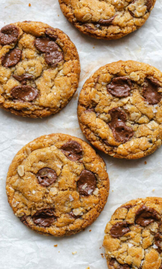 Gluten-free Low FODMAP Vegan Dark Chocolate Chip Ginger and Peanut Cookies