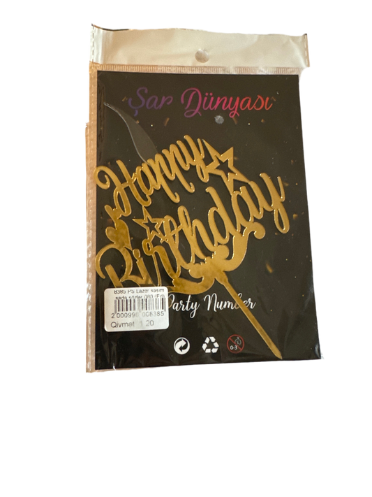 Happy Birthday Acrylic Cake Topper