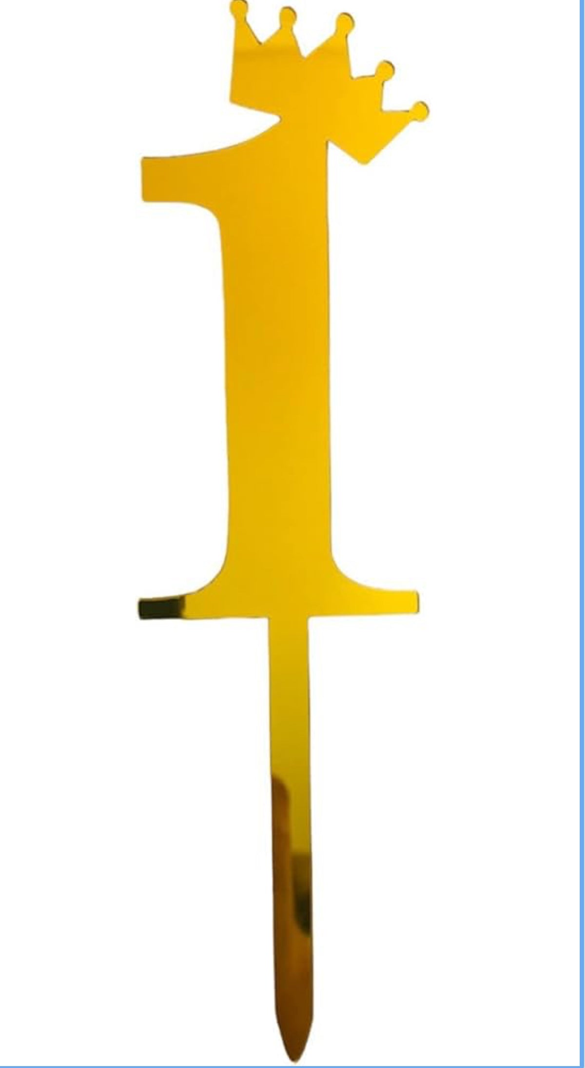 Acrylic golden number 1 cake topper