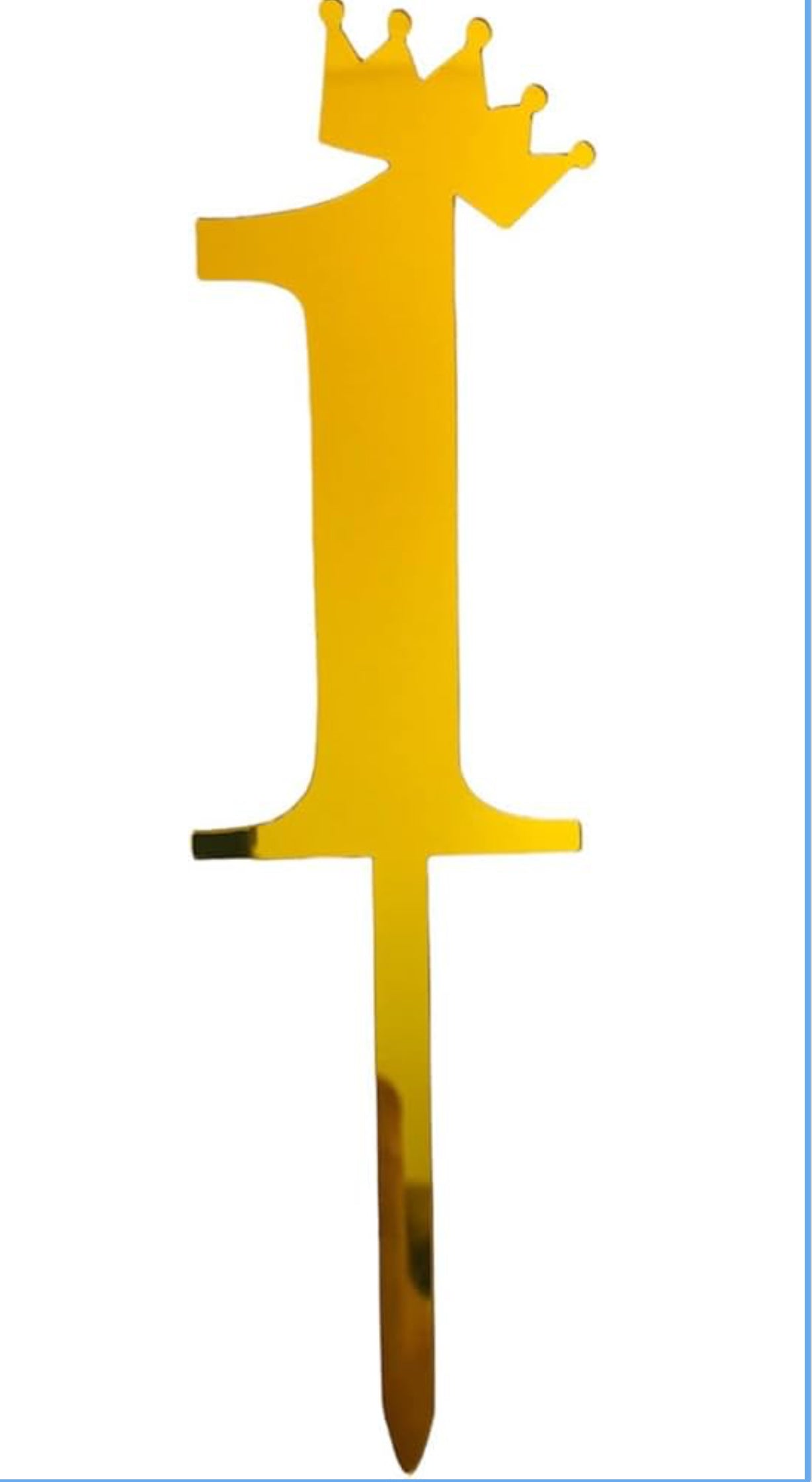 Acrylic golden number 1 cake topper