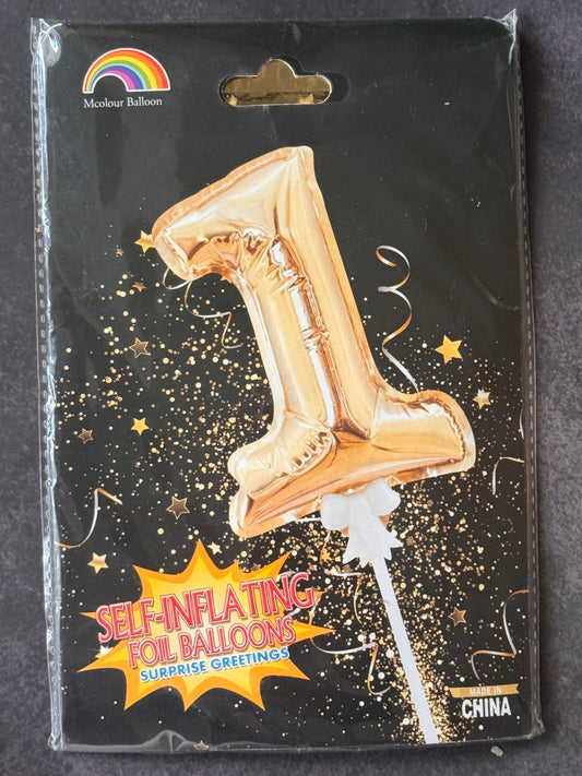 Inflatable number 1 cake topper