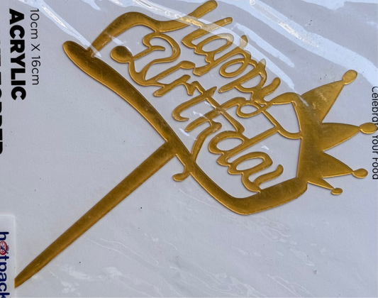 “Happy Birthday” Acrylic Cake Topper