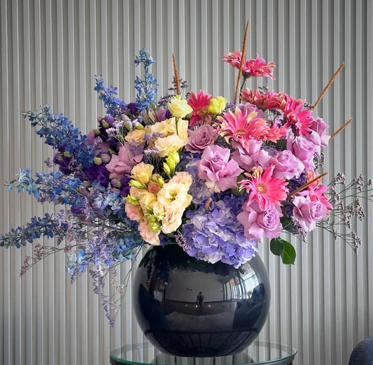 “Chic” Flower Bouquet in a black chick vase