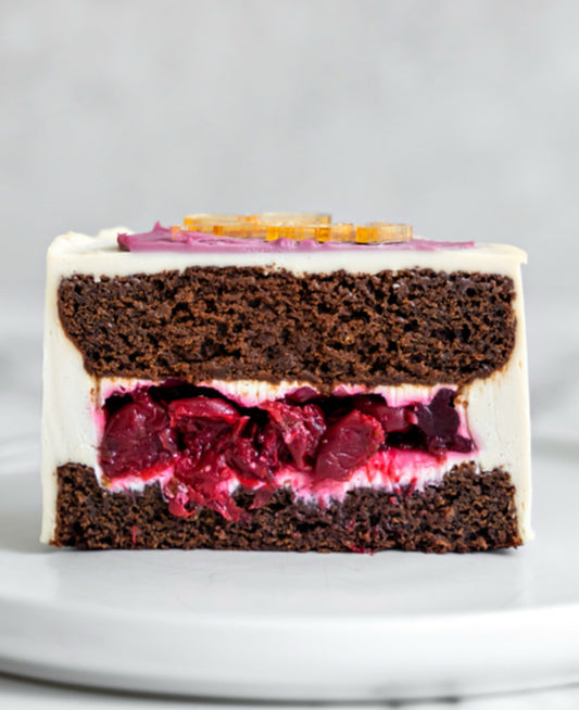Gluten-free Vegan Chocolate Cherry and Vanilla Cream Baby Cake