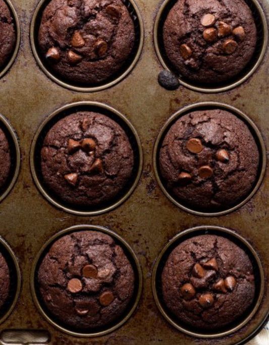 Gluten-free Low FODMAP double chocolate muffins