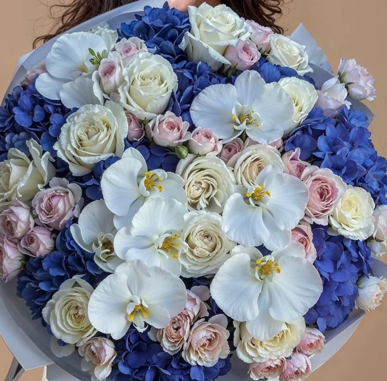 Azure Blush Flower Bouquet