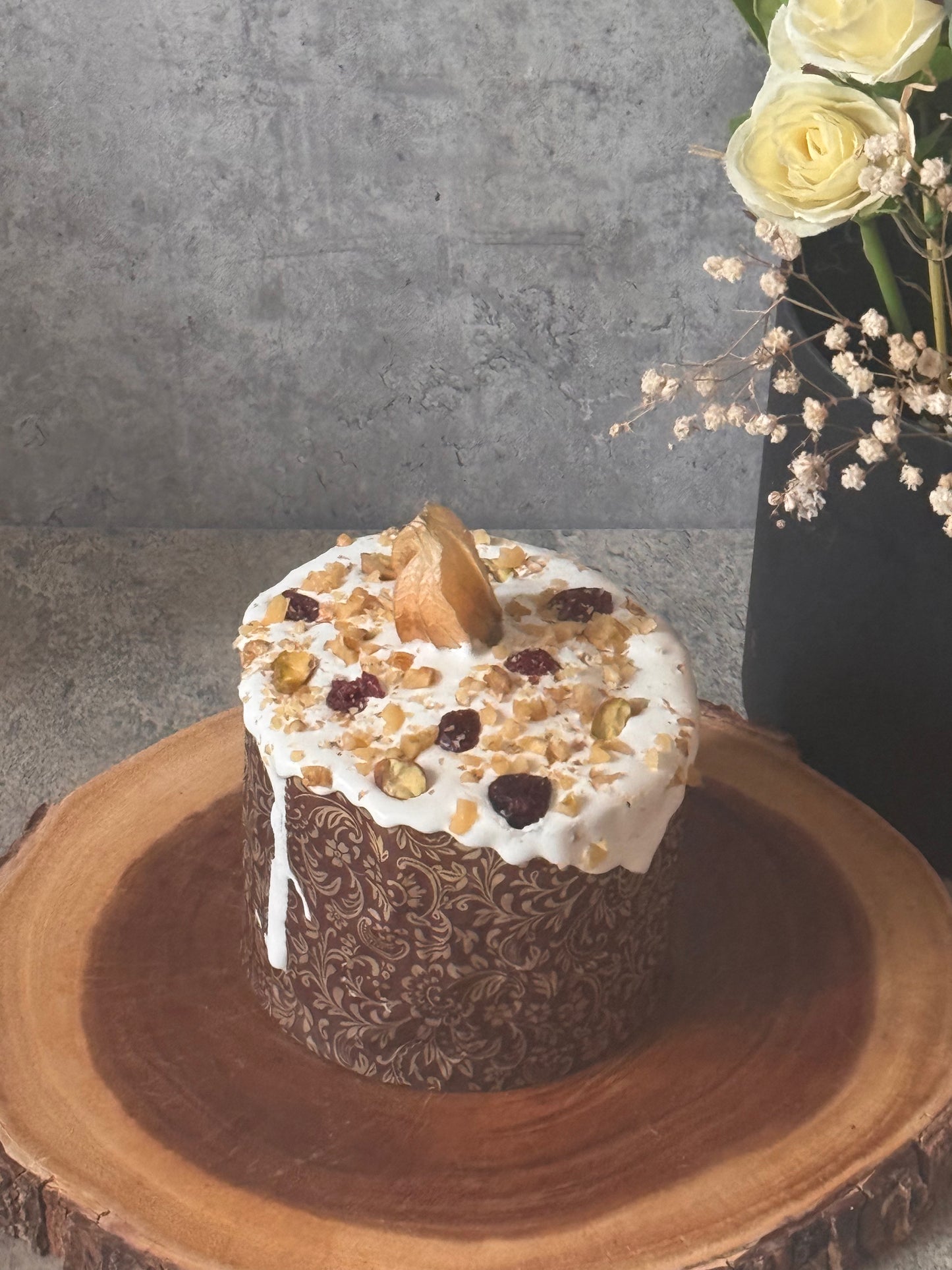 Classic Easter Kulitch with meringue ( No Yeast)