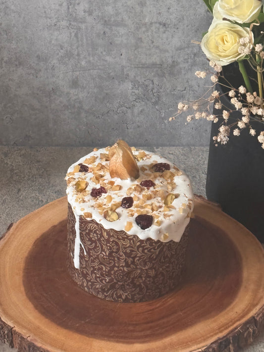 Classic Easter Kulitch with meringue ( No Yeast)