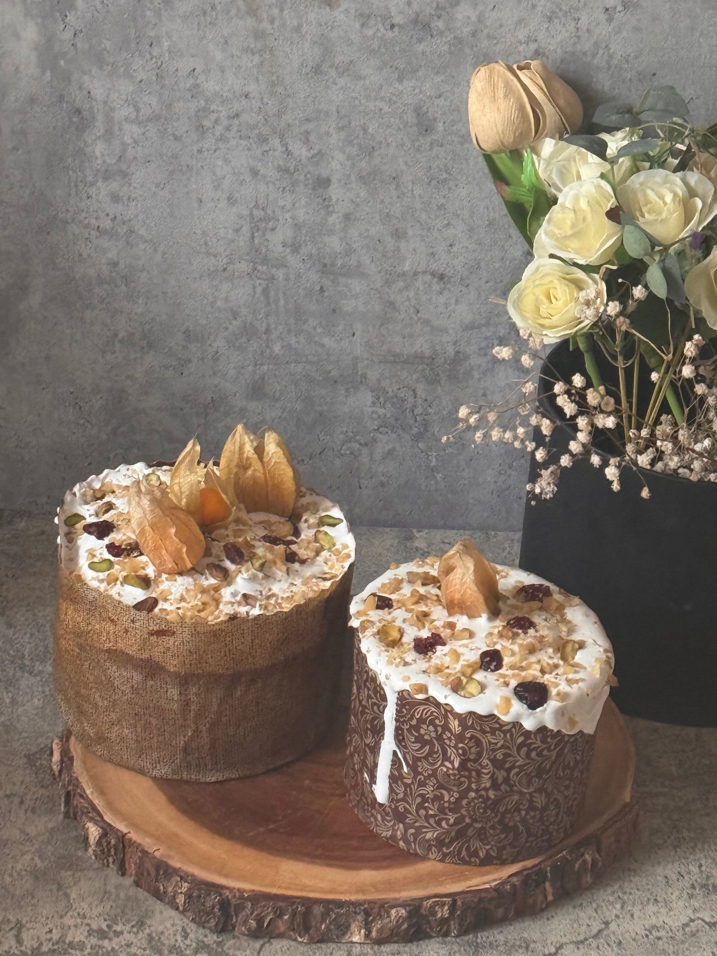 Classic Easter Kulitch with meringue ( No Yeast)