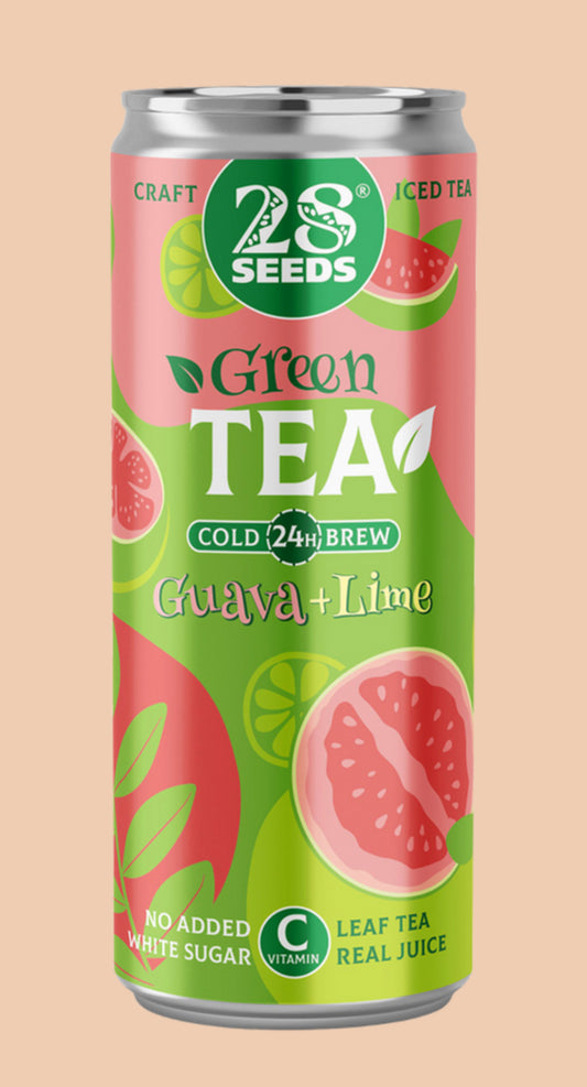 "28 SEEDS" 24-hour Crafted Wellness Cold Green Tea, Guava and Lime Flavour