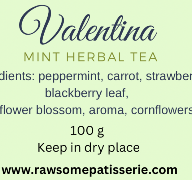 Valentina Organic Herbal Mint Tea Ingredients 