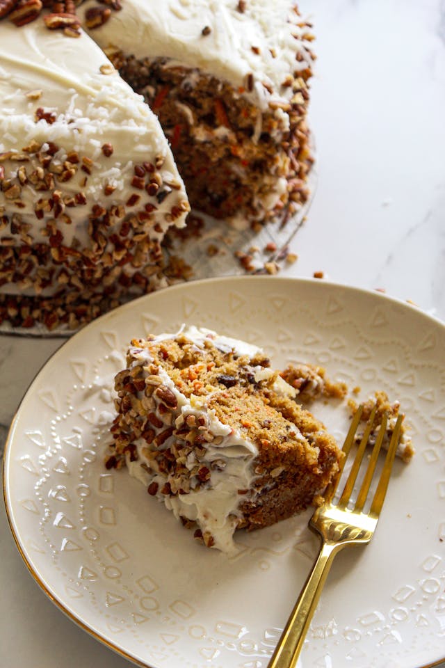 gluten-free carrot cake with cheese buttercream in Dubai