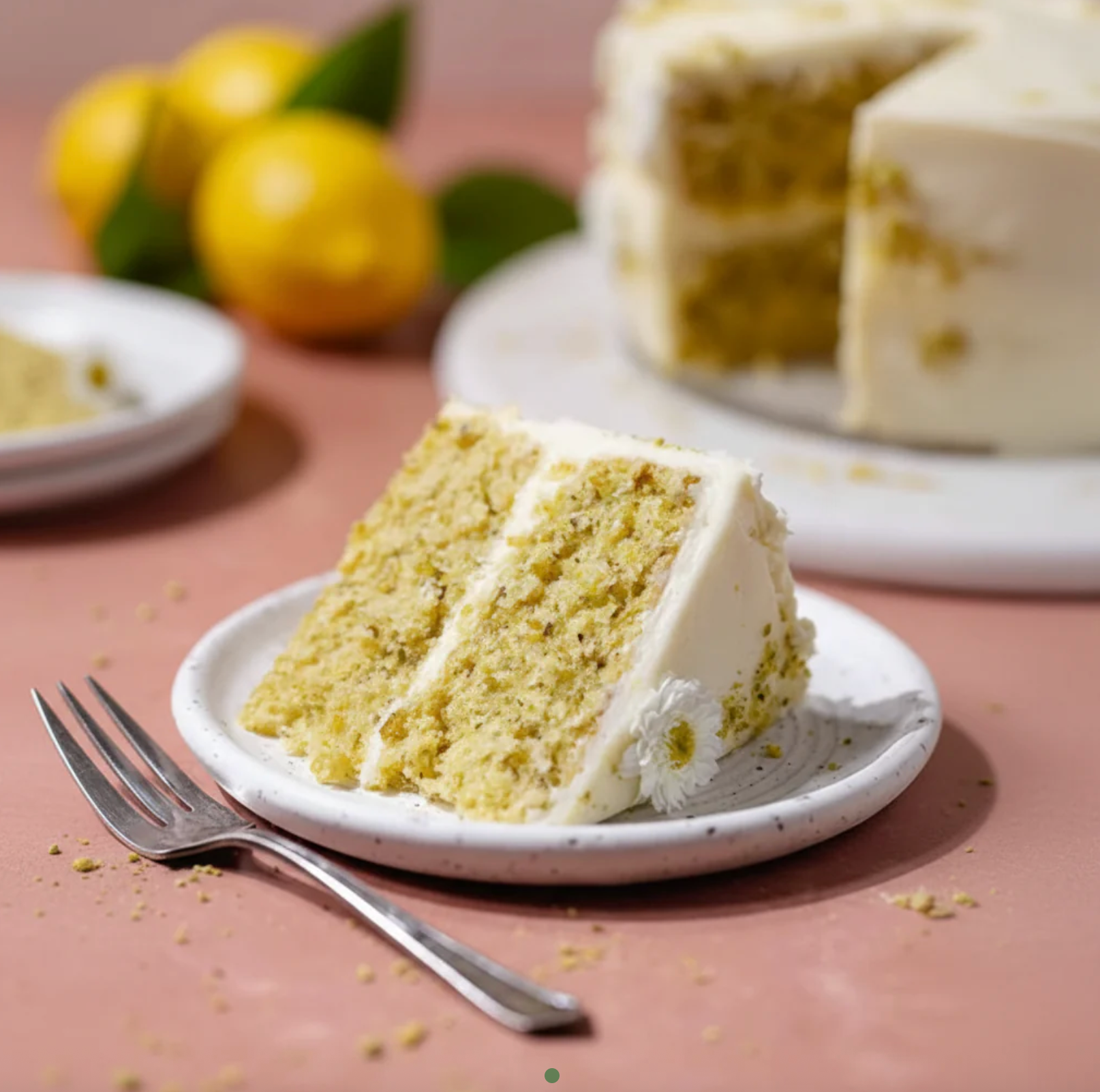 slices of gluten-free vegan lemon cakes with icing 