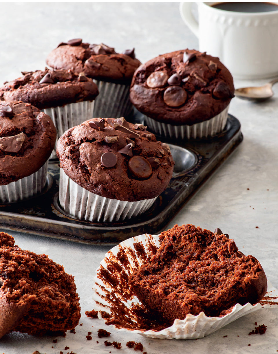 Vegan Chocolate Gluten-free Blueberry Muffins