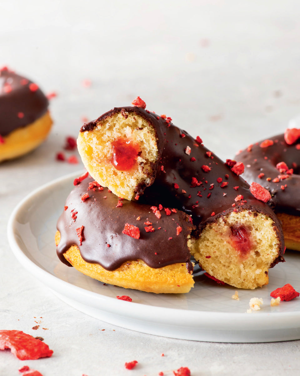 Chocolate strawberry donuts
