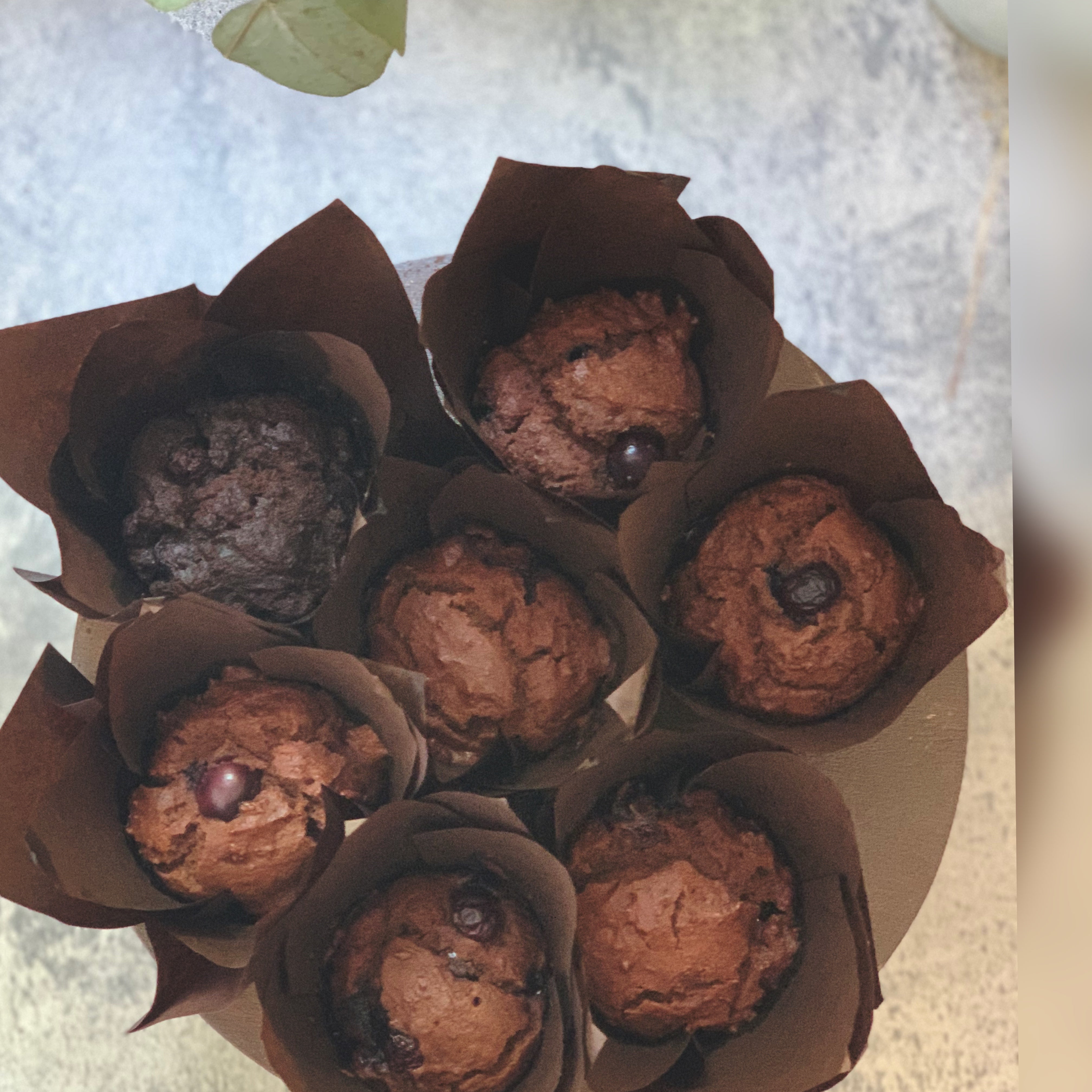 Vegan Chocolate Gluten-free Blueberry Muffins