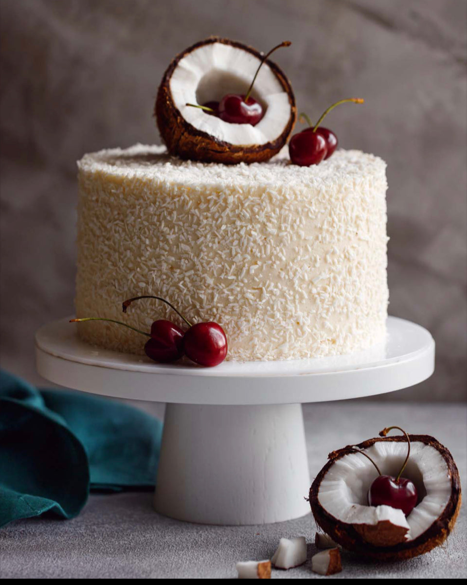 Gluten-free Low Calorie high protein Coconut Cherry Cake
