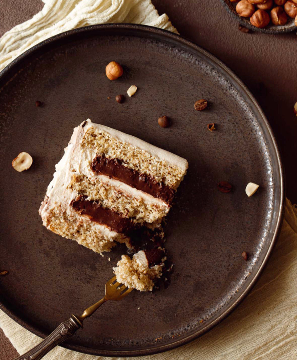 a piece of hazelnut cake 