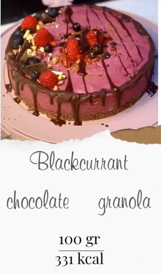 Raw Vegan Blackcurrant Chocolate granola cake