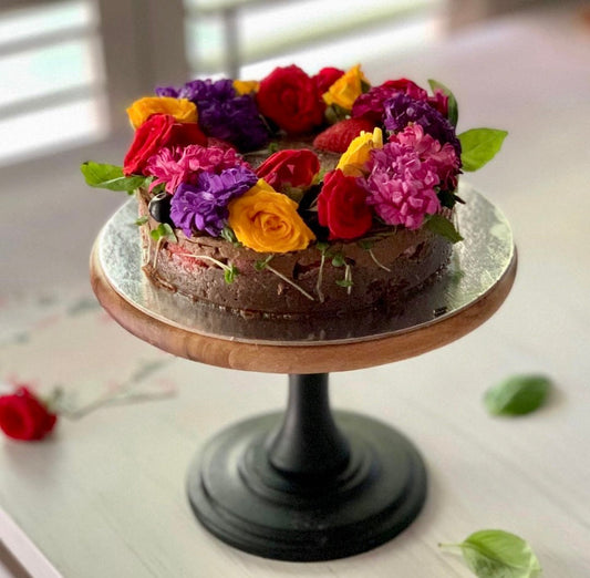 Keto Chocolate Avocado and Raspberries Cake
