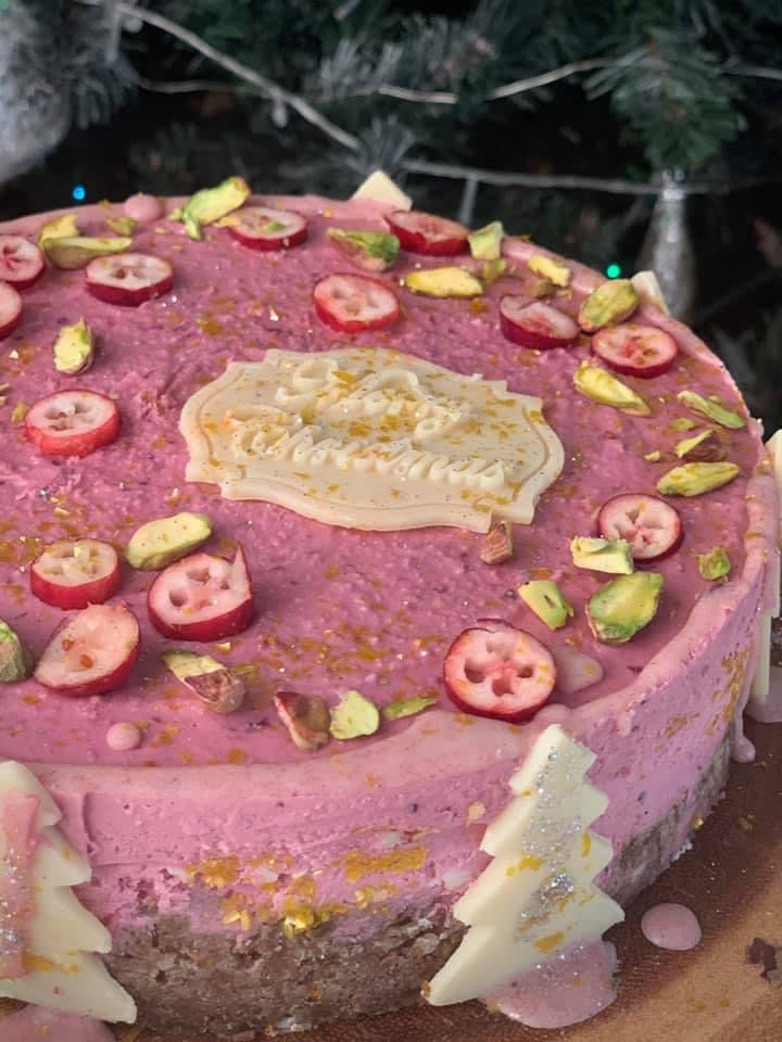 Cranberry Orange  Raw Vegan Cheesecake