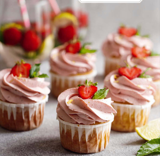 Low calorie/high protein Strawberry Mojito Cupcakes
