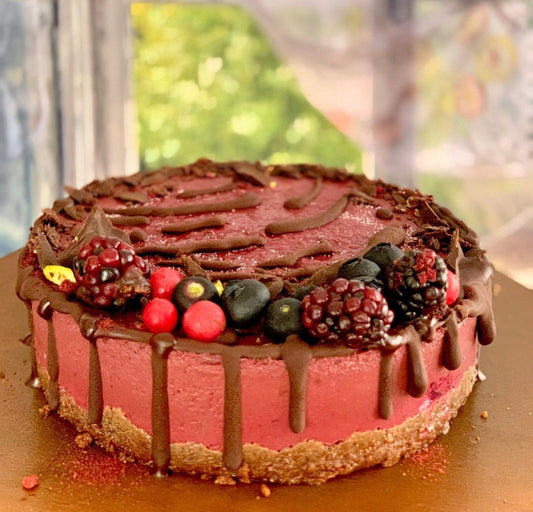Vegan Blackcurrant chocolate granola cake