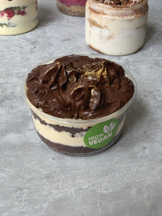 Vegan Chocolate Strawberry Cake in a Cup