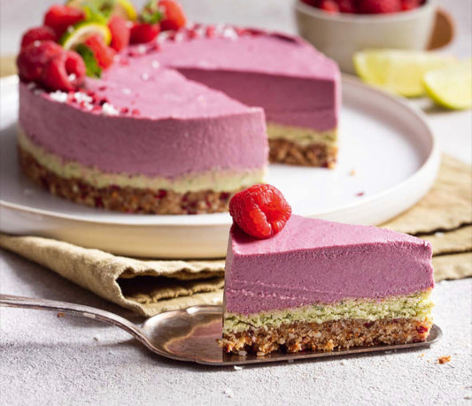 Vegan Raspberry Mint cheesecake