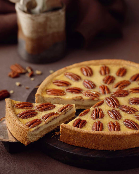 Low calorie almond pecan tart