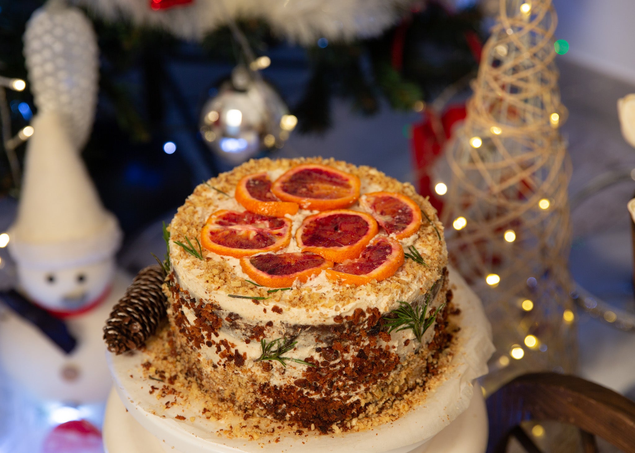 Low Calorie Paleo Carrot cake with orange cream cheese
