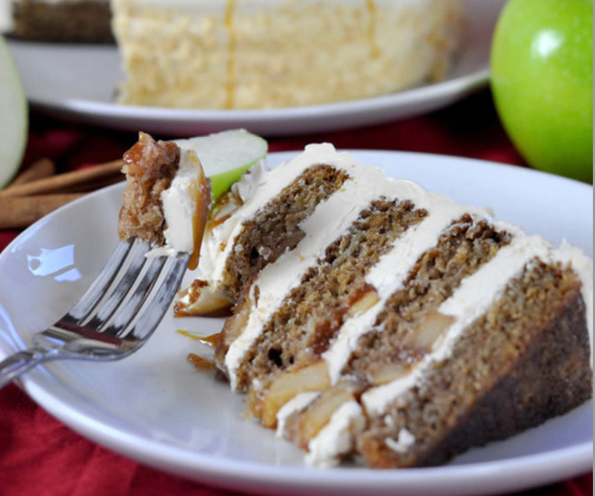 Веганский яблочно-карамельный торт